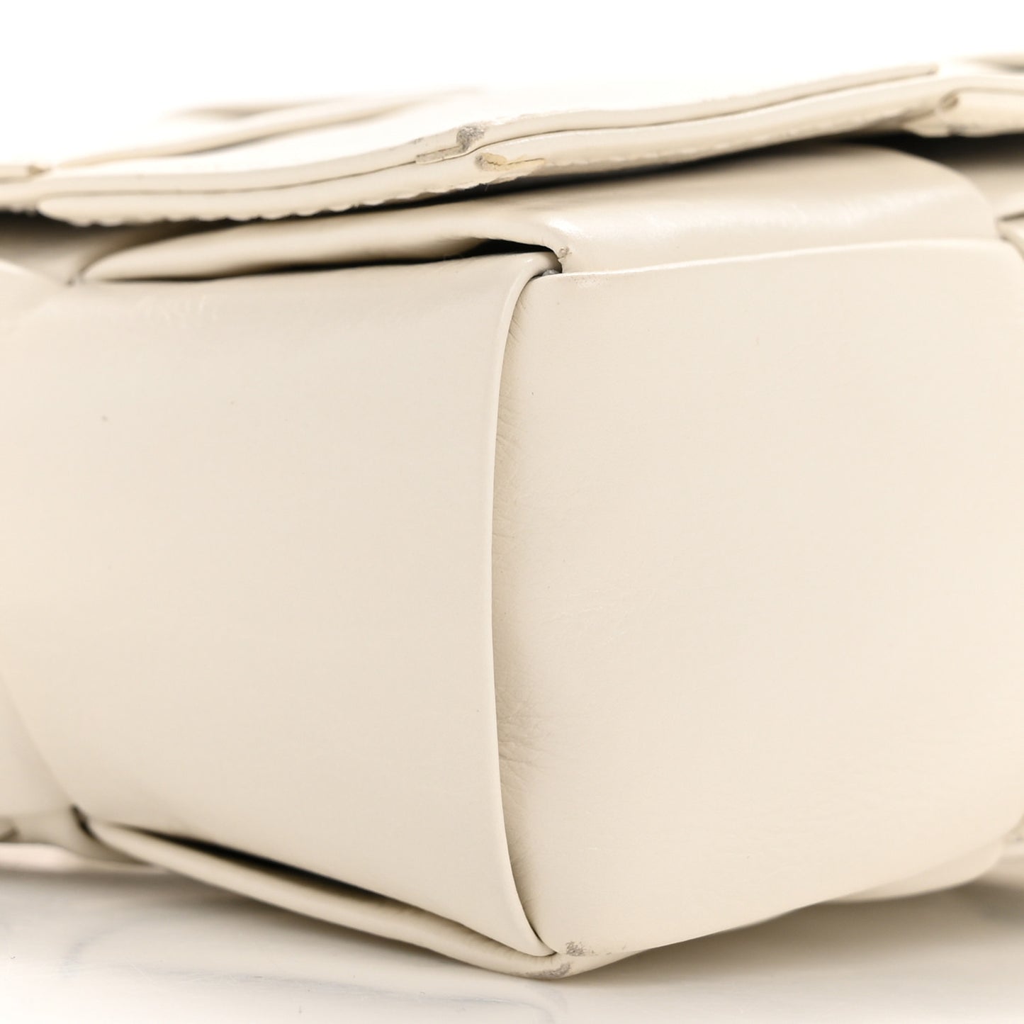 Paper Calfskin Intrecciato Cassette Belt Bag White