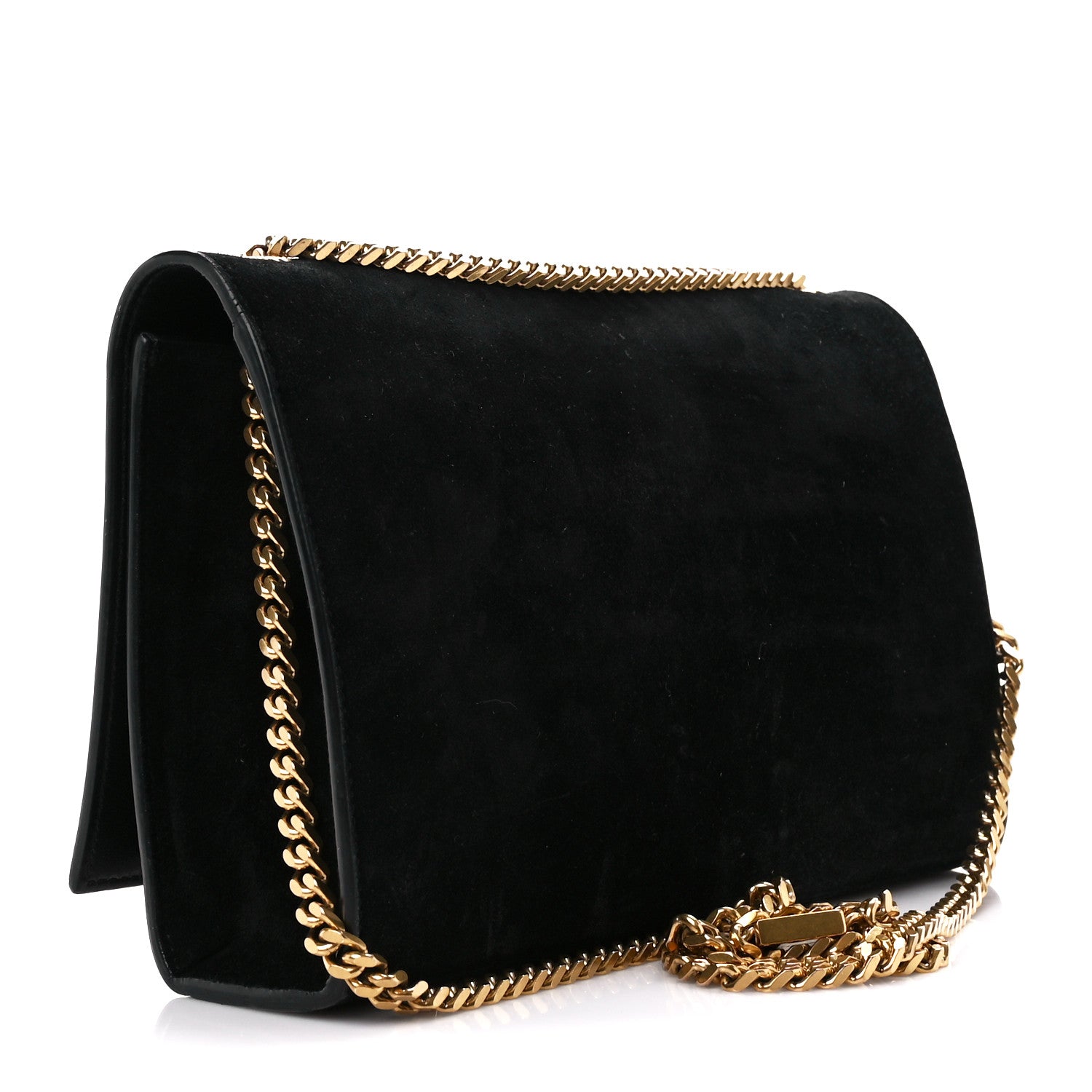 Saint Laurent Suede Medium Classic Monogram Kate Satchel Black 3 of 11