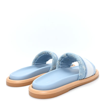 Louis Vuitton Monogram Denim LV Bliss Womens Comfort Mules 39 Turquoise 5 of 9