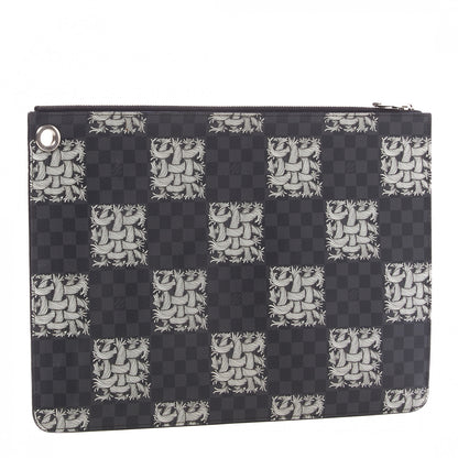Louis Vuitton Damier Graphite Rope Pochette Joules GM White 2 of 7