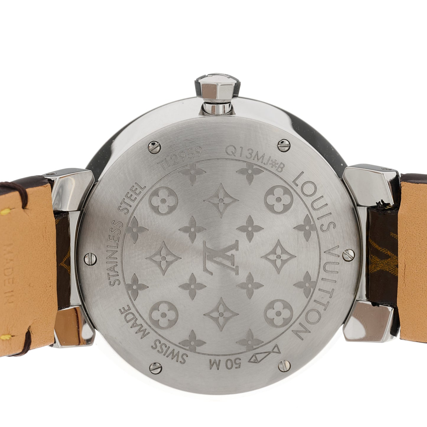 Stainless Steel Monogram Diamond 33mm Tambour Slim Quartz Watch