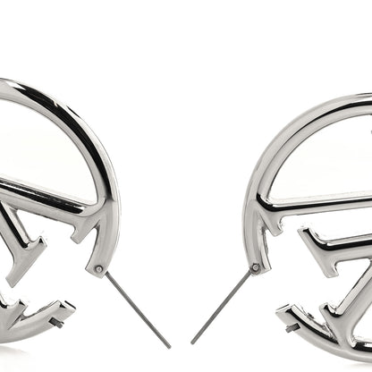 Louis Vuitton Palladium Louise Hoop Earrings Silver 3 of 4