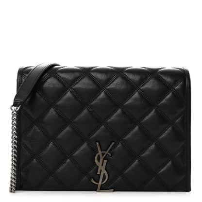 Saint Laurent Lambskin Quilted Mini Becky Chain Bag Black 1 of 8