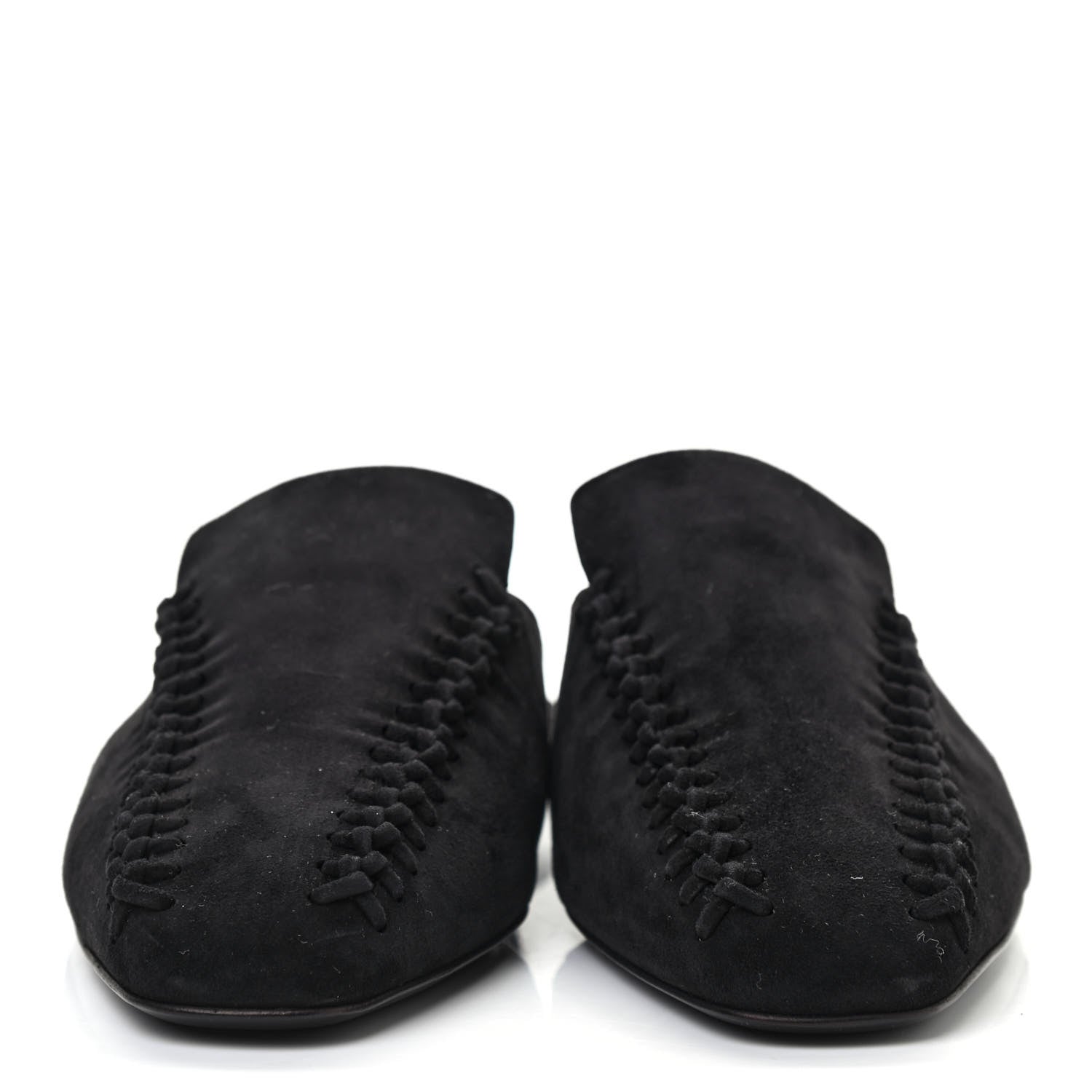 Hermes Suede Goatskin Declic Mules 37 Black 2 of 8