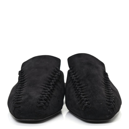 Hermes Suede Goatskin Declic Mules 37 Black 2 of 8