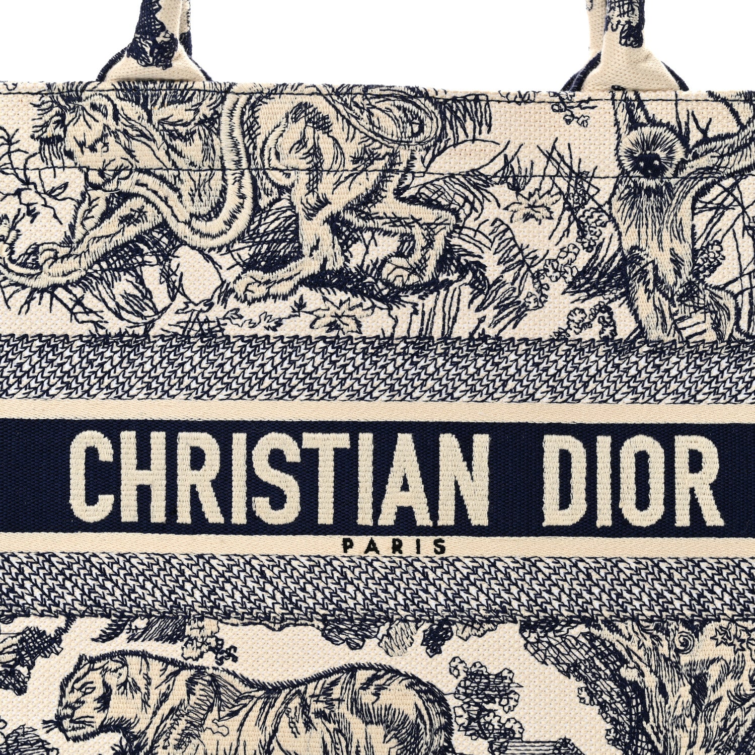 Christian Dior Canvas Embroidered Medium Dioriviera Toile De Jouy Book Tote Blue 15 of 27