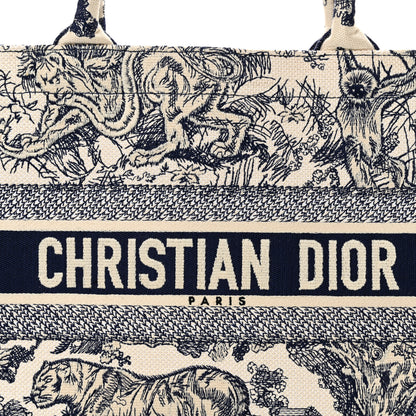 Christian Dior Canvas Embroidered Medium Dioriviera Toile De Jouy Book Tote Blue 15 of 27