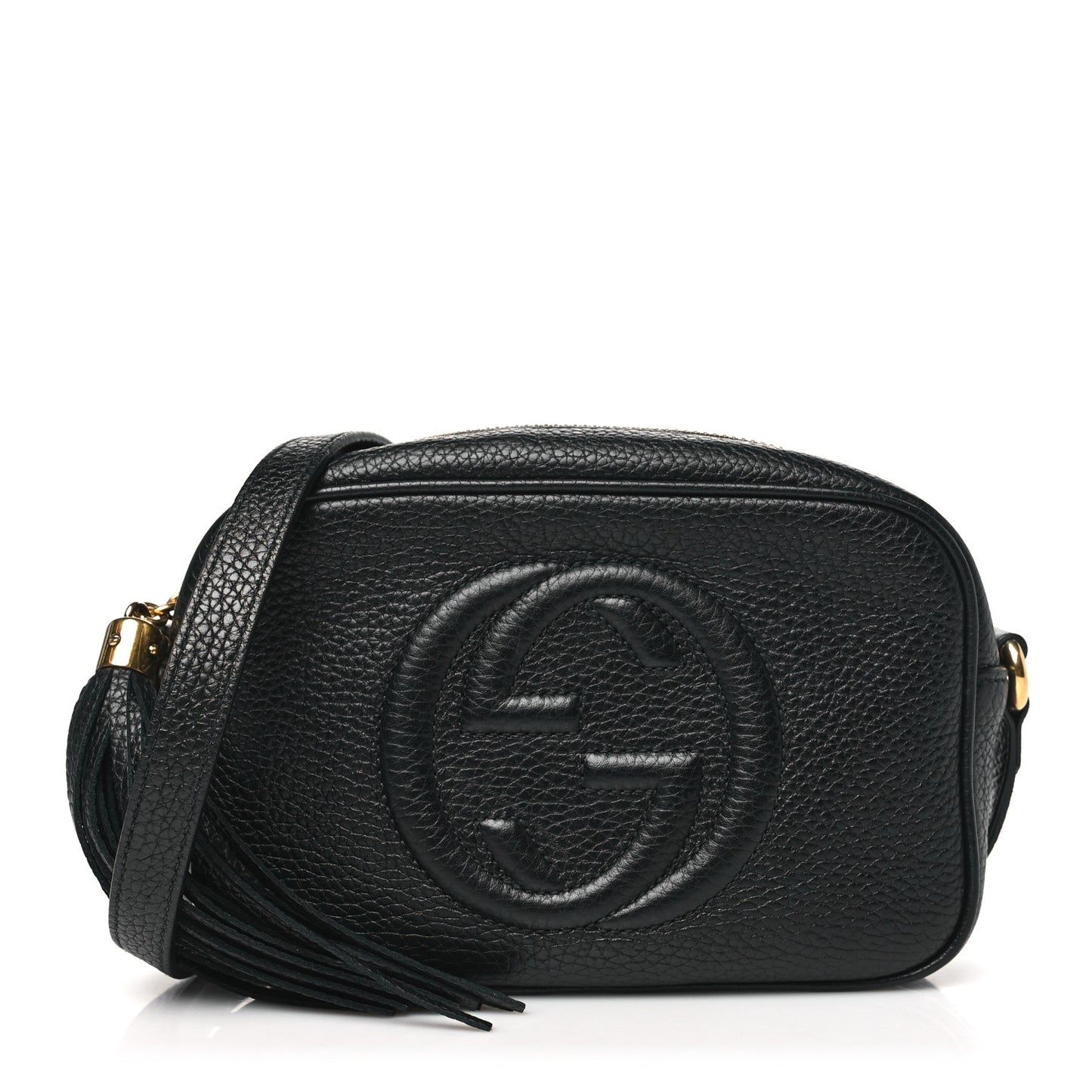 Pebbled Calfskin Mini Soho Disco Bag Black