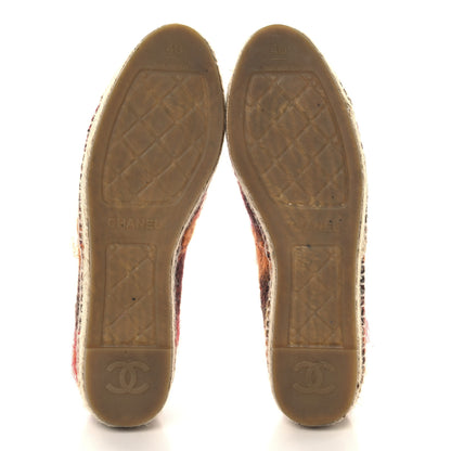 Chanel Tweed CC Espadrilles 40 Brown Pink Beige 6 of 11