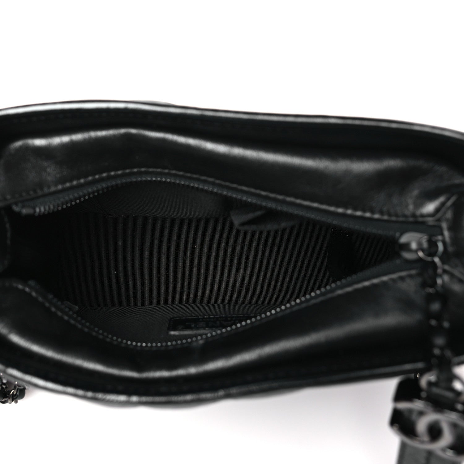 Chanel Aged Calfskin Chevron Quilted Small Gabrielle Hobo So Black 5 of 10