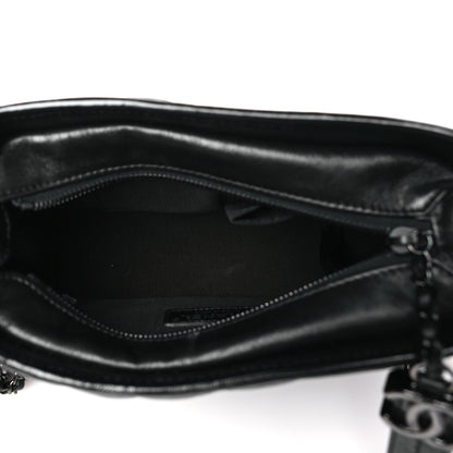 Chanel Aged Calfskin Chevron Quilted Small Gabrielle Hobo So Black 5 of 10