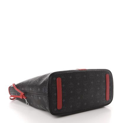 MCM Visetos Medium Liz Reversible Shopper Tote Black Red 4 of 15