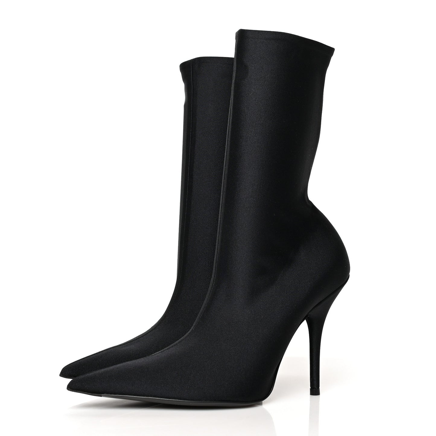 Jersey Crepe Extreme Pointed Toe Knife Booties 36 Black