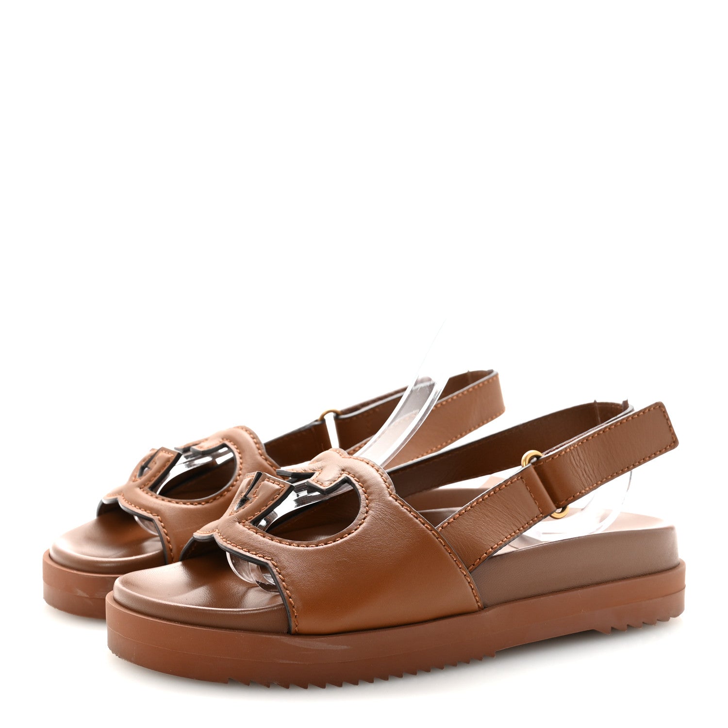 Gucci Cosmos Softy Calfskin Interlocking G Slingback Sandals 38.5 Cuir 4 of 9