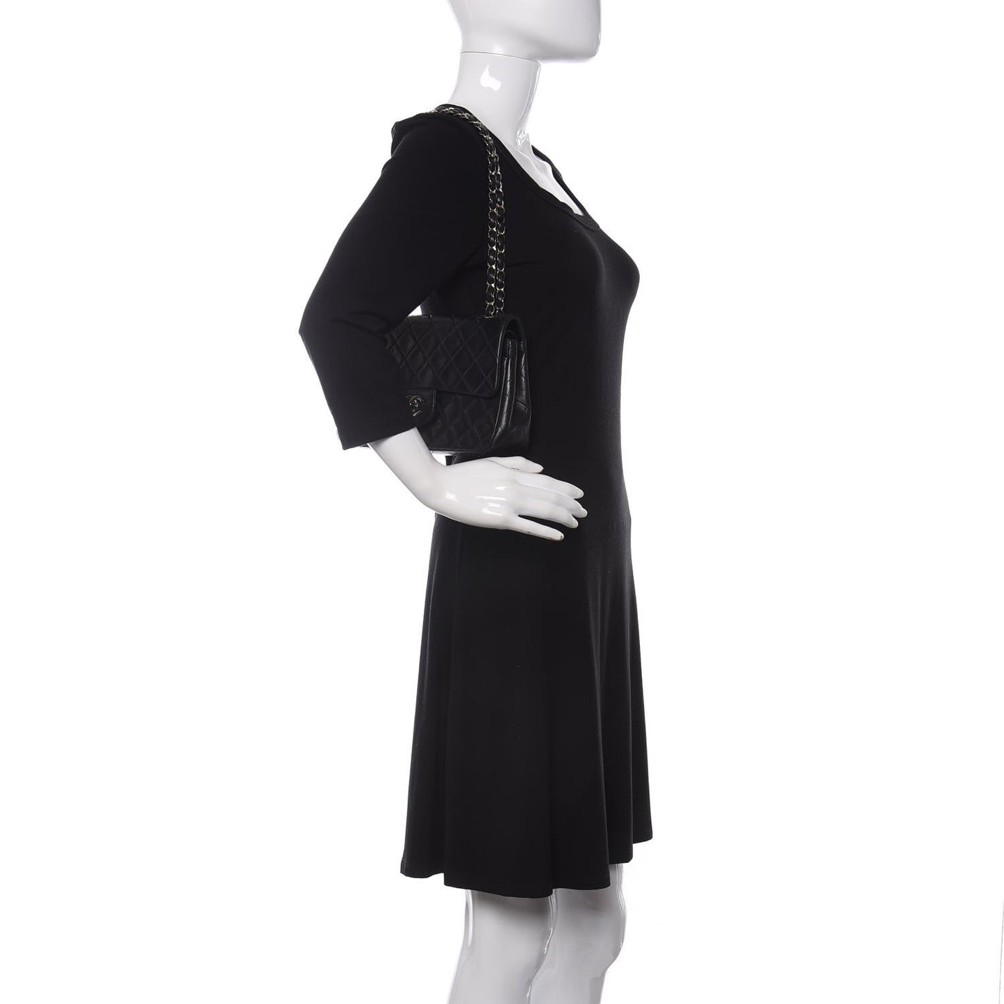 Lambskin Quilted Small Double Flap Black