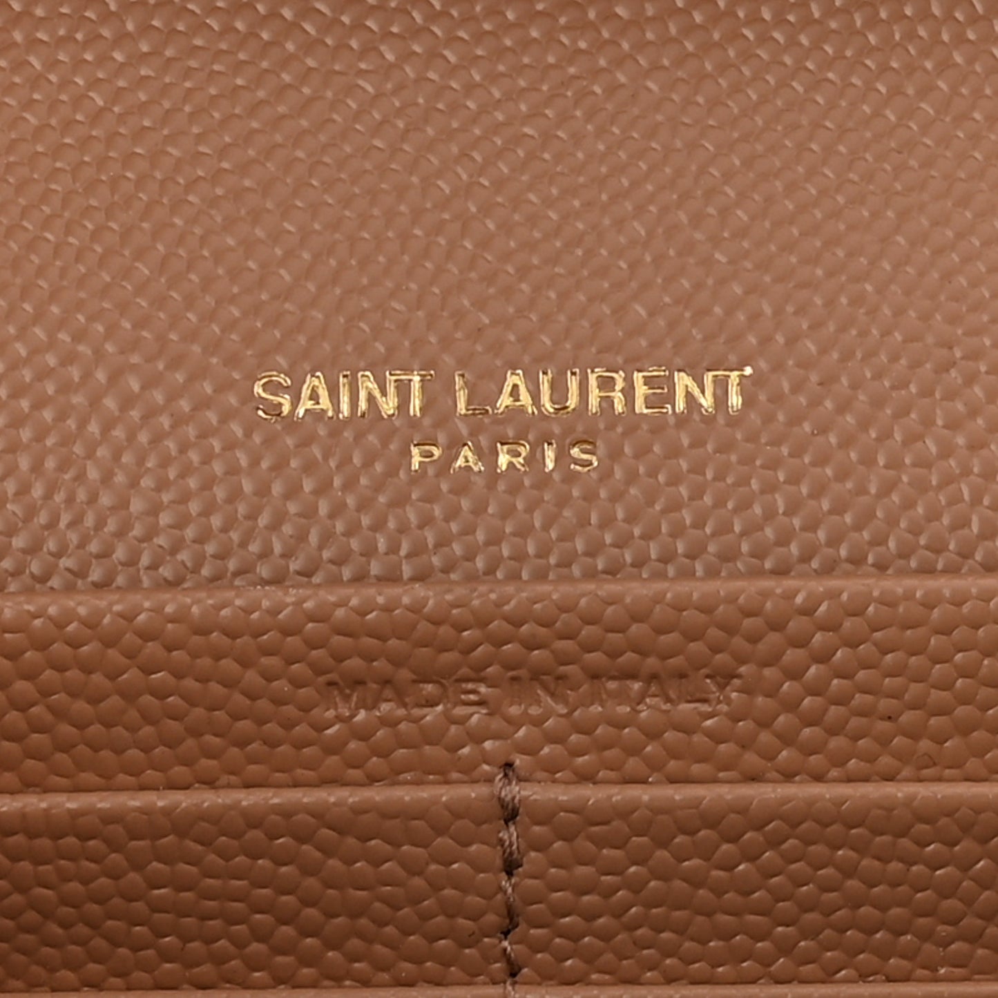 Grain De Poudre Matelasse Chevron Monogram Chain Wallet Dark Beige