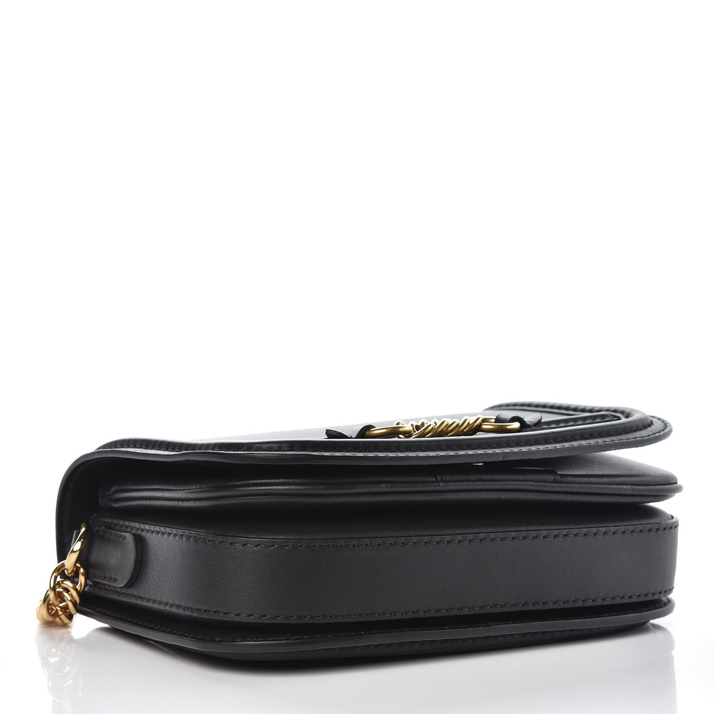 Smooth Calfskin Link Shoulder Bag Black
