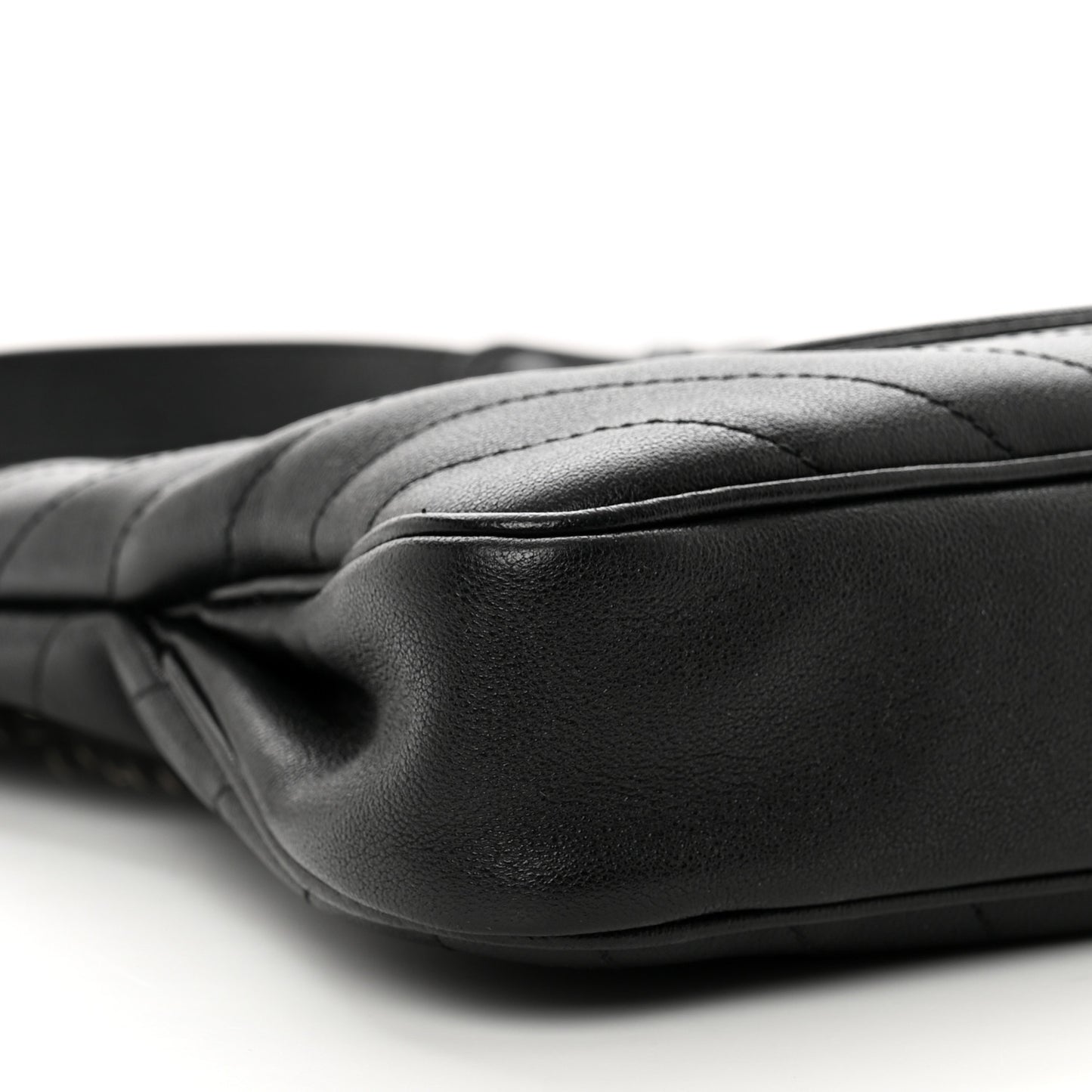 Sakai Be Green Calfskin Diagonal Stitched Small Blondie Tote Black