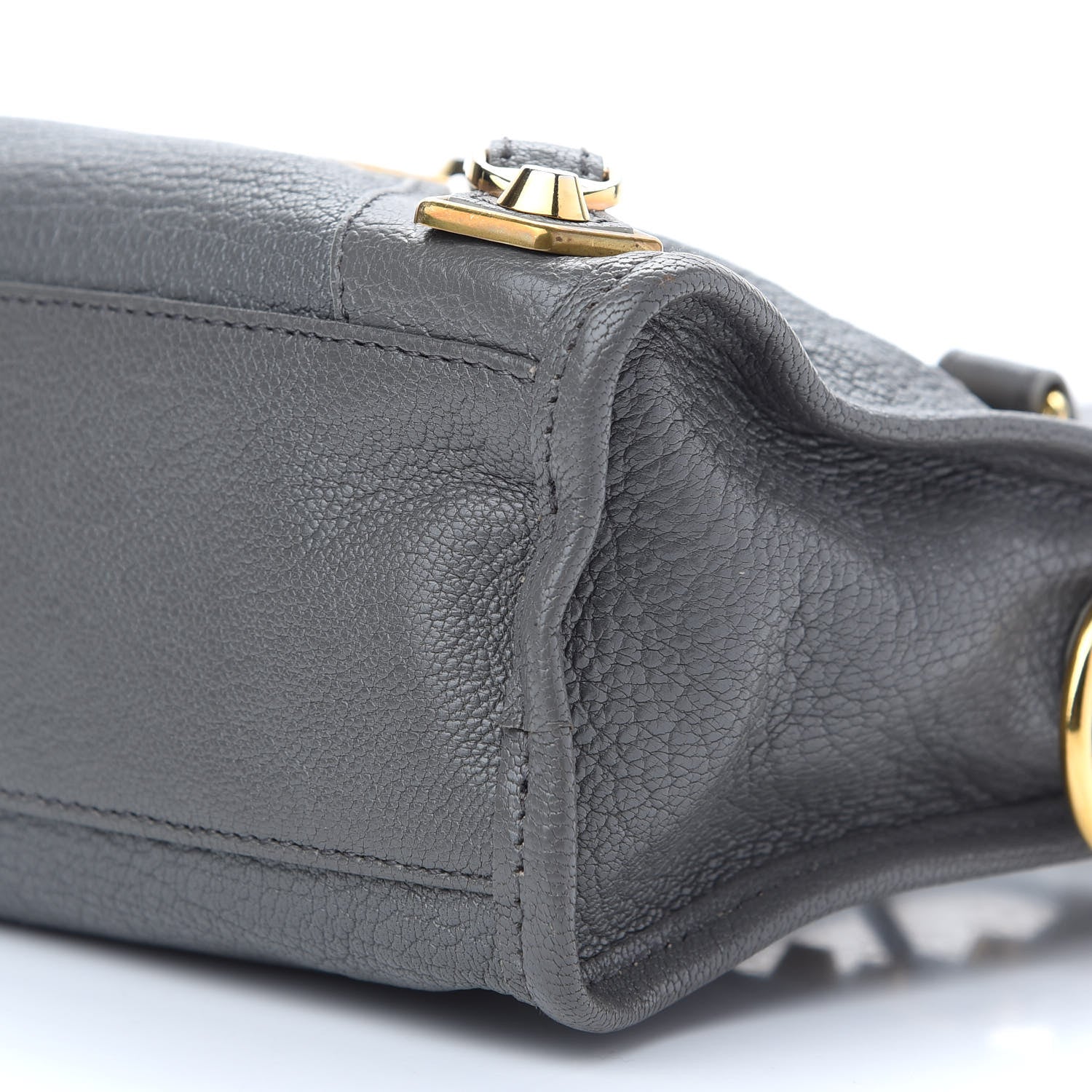 Balenciaga Chevre Gold Metallic Edge Hardware Mini City Gris Acier 9 of 10