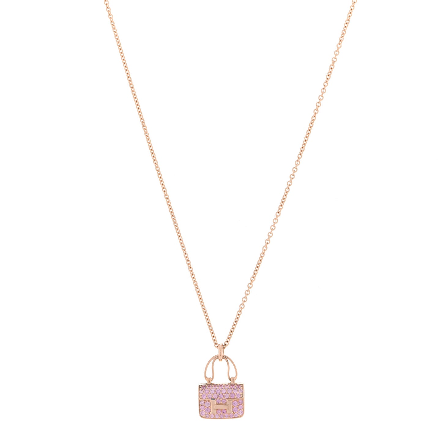 18K Rose Gold Pink Sapphire Constance Amulettes Pendant Necklace