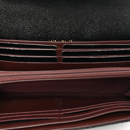 Chanel Caviar Quilted Large Gusset Flap Wallet Black 5 of 9