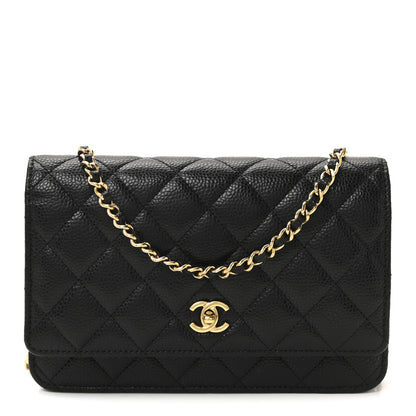 Chanel Caviar Quilted CC Turnlock Wallet On Chain WOC Black 1 of 11