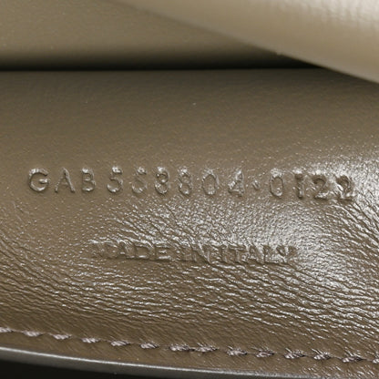 Saint Laurent Smooth Calfskin Suede Medium Reversible Monogram Kate Satchel Taupe 7 of 12