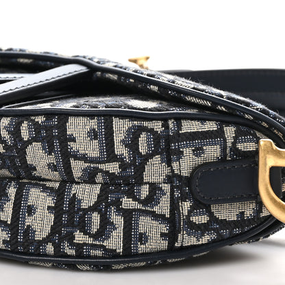 Christian Dior Oblique Mini Saddle Bag With Strap Blue 10 of 10