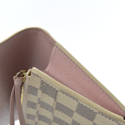 Louis Vuitton Damier Azur Emilie Wallet Rose Ballerine 9 of 11