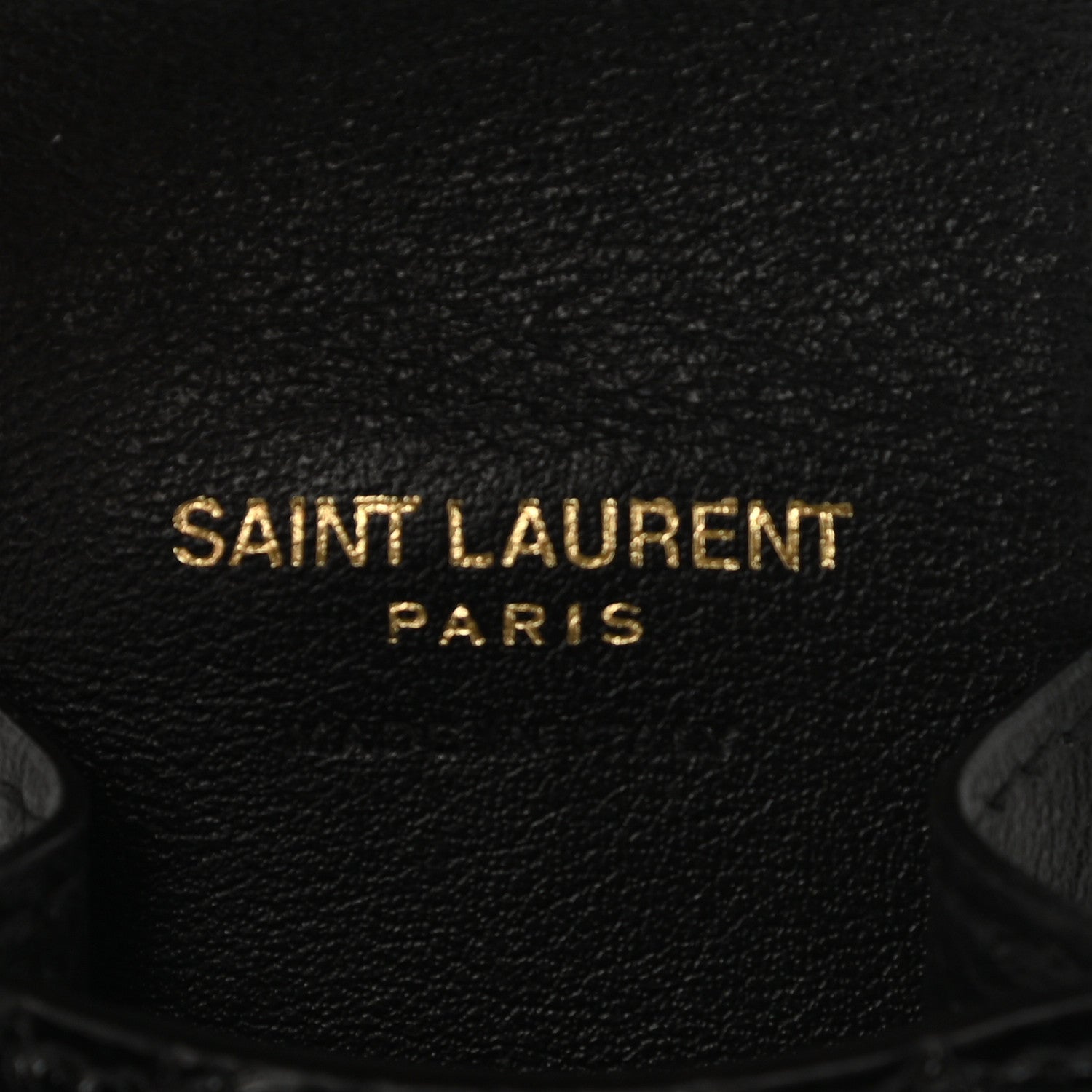 Saint Laurent Calfskin Crocodile Embossed Monogram Airpods Case Black 4 of 5