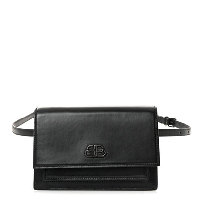 Balenciaga Shiny Box Calfskin Monochrome XS Sharp Belt Bag Black 1 of 9
