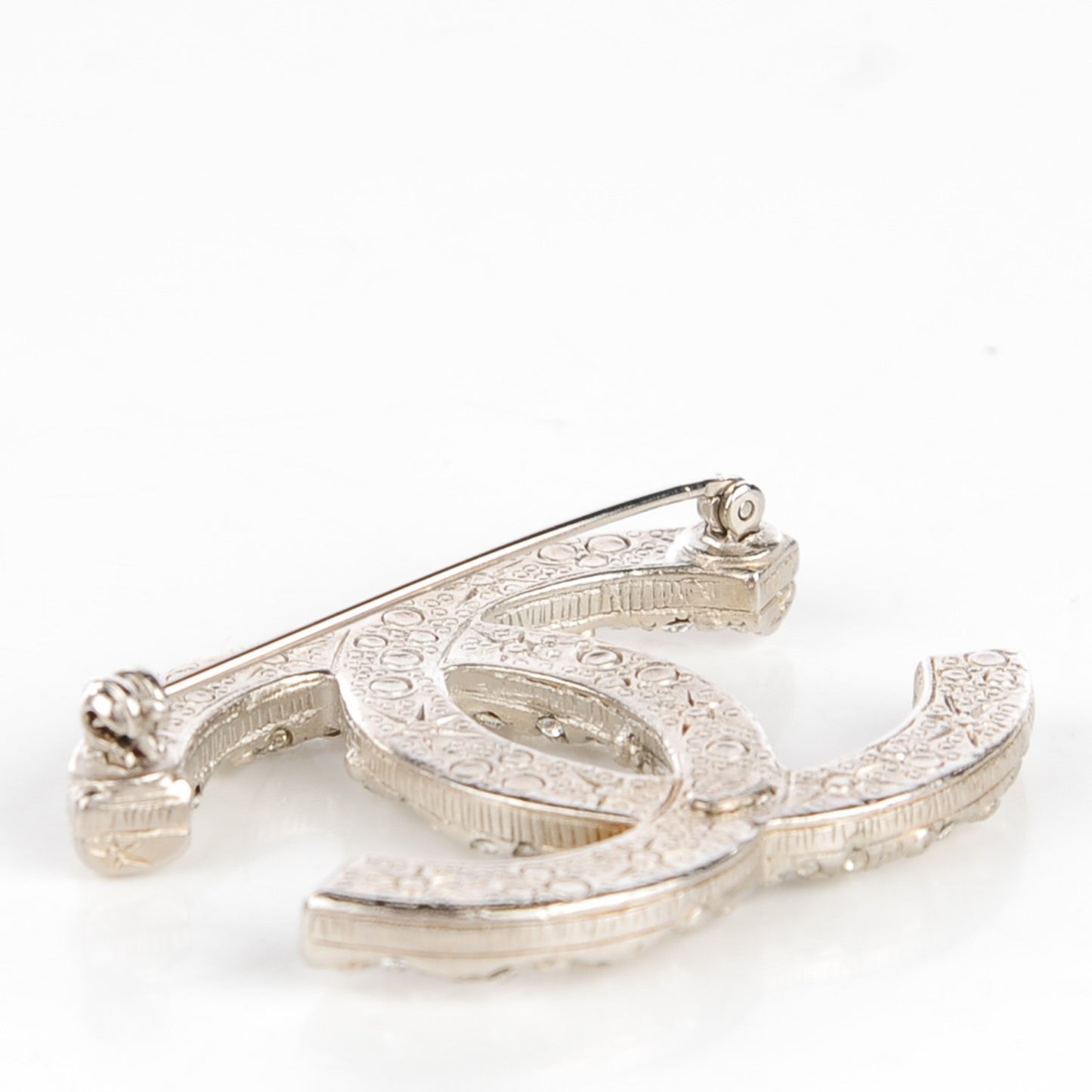 Swarovski Crystal Large CC Brooch Silver