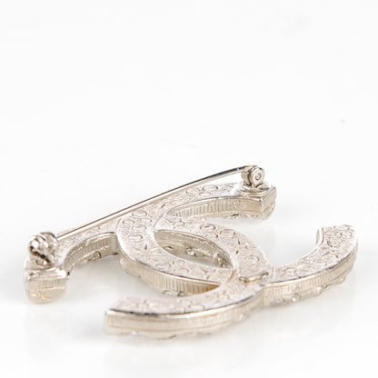 Chanel Swarovski Crystal Large CC Brooch Silver 3 of 5