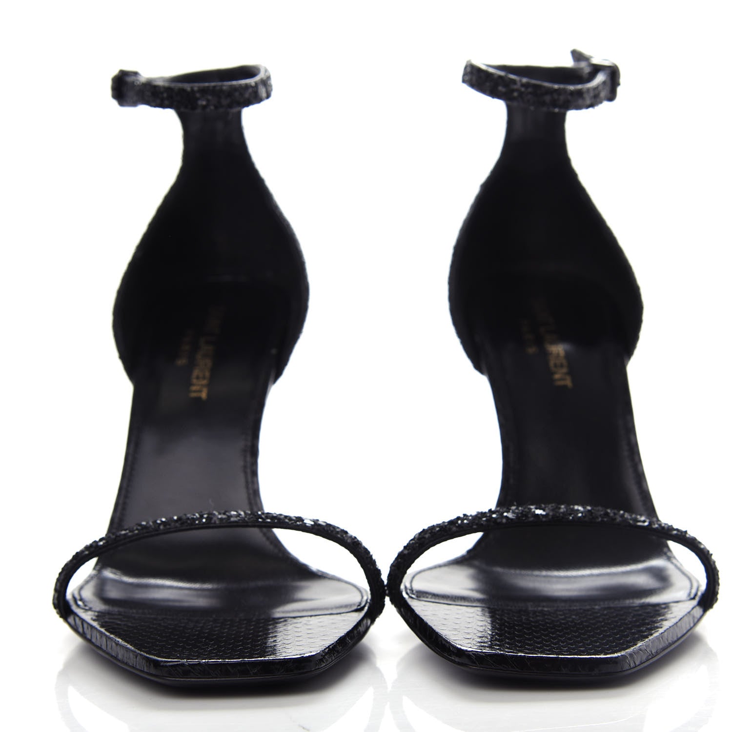 Saint Laurent Glitter Opyum 85 Sandals 37 Black 2 of 11