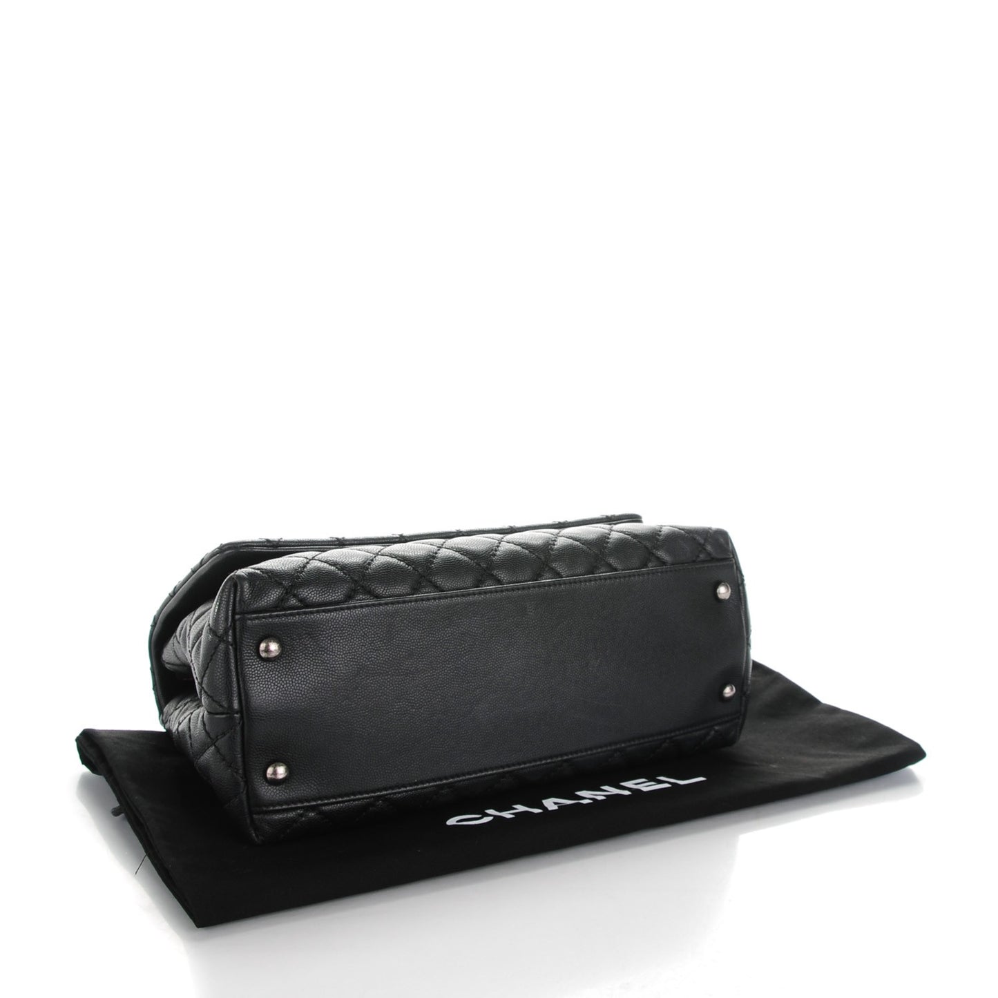 Caviar Quilted Small Coco Handle Flap Black
