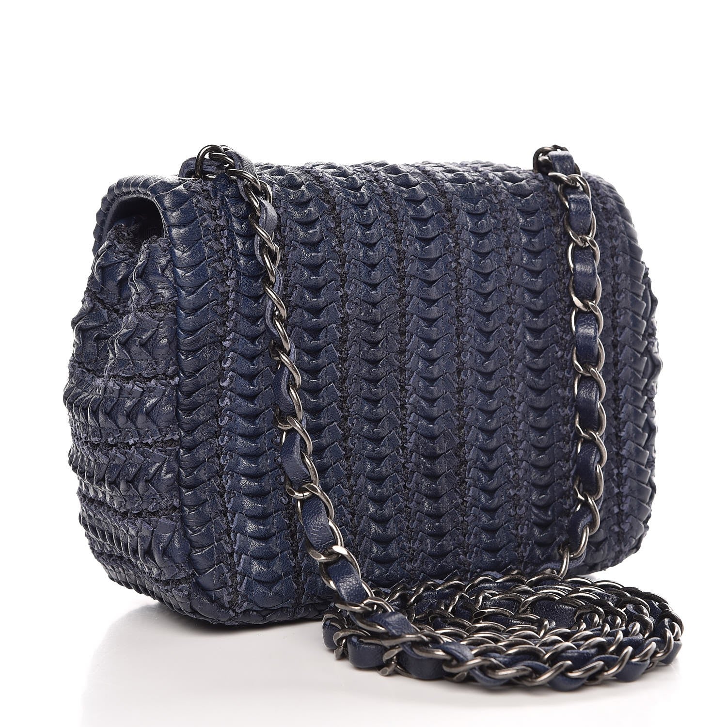 Chanel Lambskin Embroidered Small Flap Navy 3 of 8