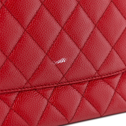 Chanel Caviar Quilted Grand Shopping Tote GST Red 10 of 10