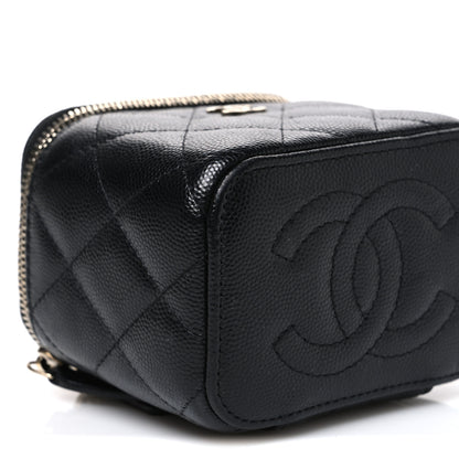 Chanel Caviar Quilted Mini Vanity Case With Chain Black 8 of 9