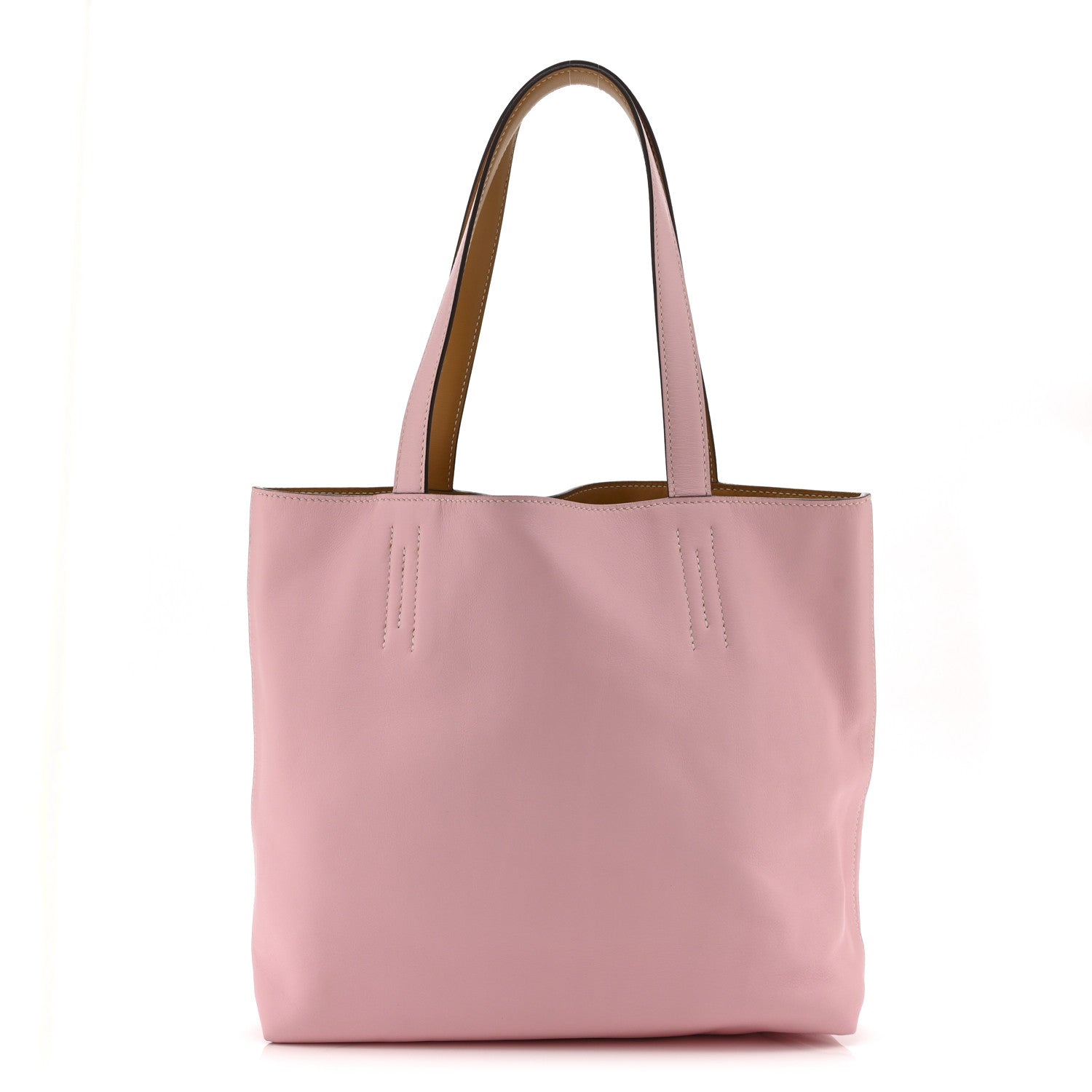 Hermes Veau Sikkim Swift Double Sens 28 Reversible Tote Rose Sakura Curry 3 of 17
