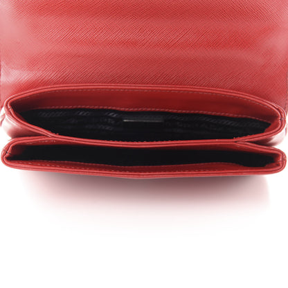 Prada Saffiano Soft Calfskin Chain Crossbody Bag Fuoco 5 of 15