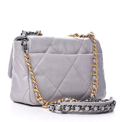 Chanel Goatskin Quilted Medium 19 Flap Grey 3 of 11