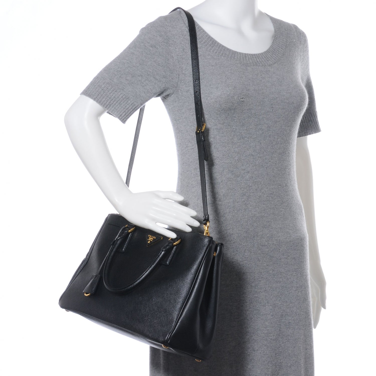 Prada Saffiano Small Lux Tote Nero Black 2 of 10