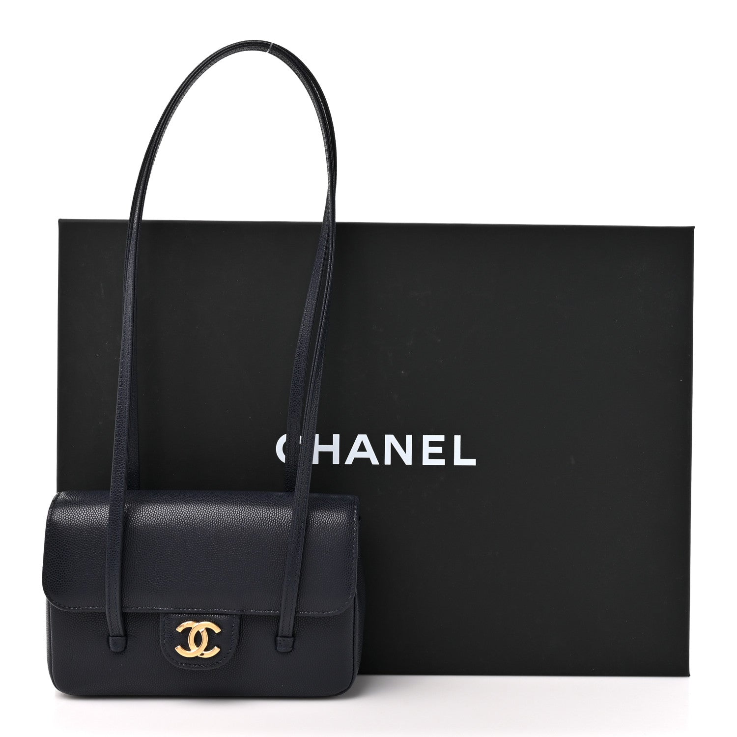 Chanel Shiny Caviar Mini Preppy Coco Shoulder Bag Dark Blue 11 of 11