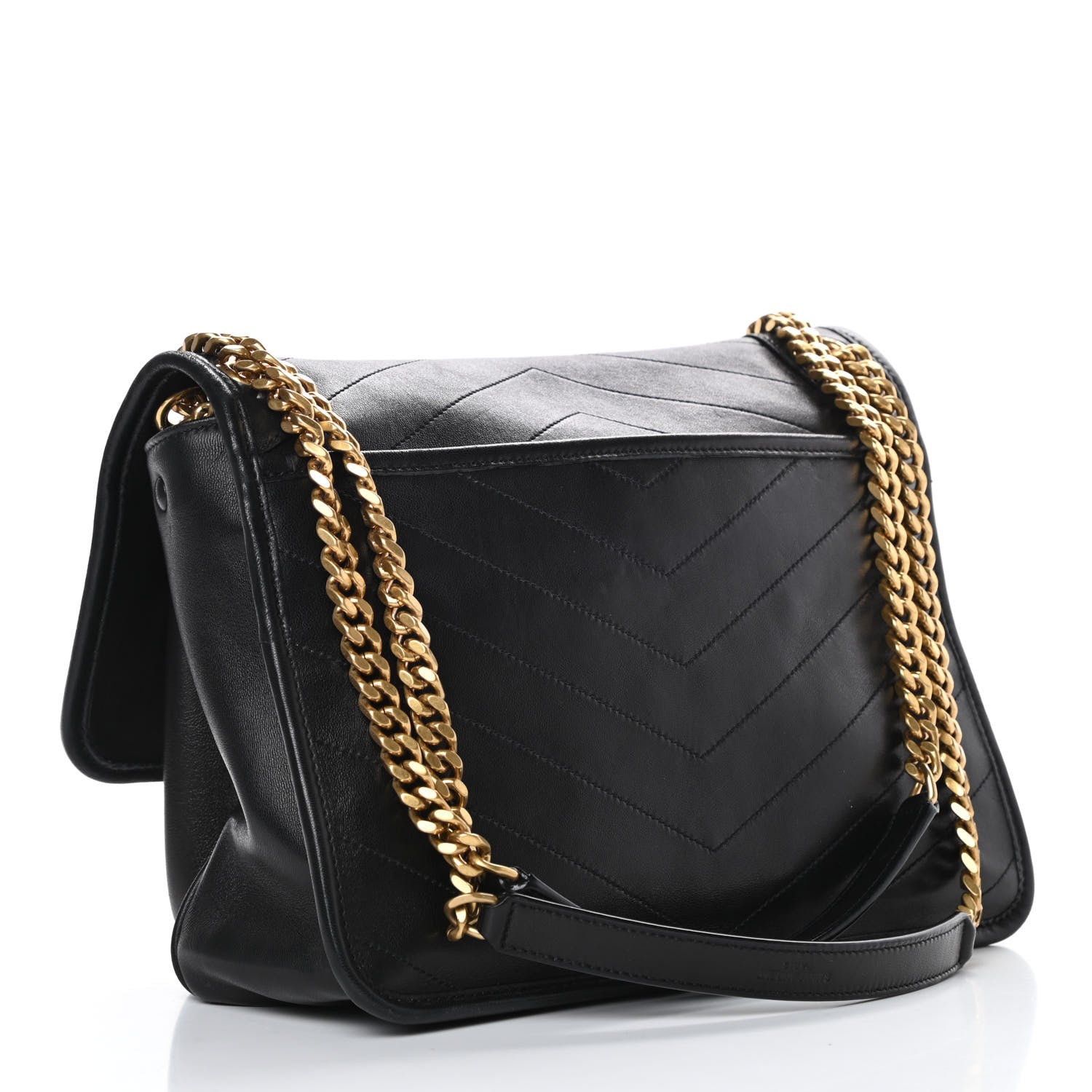 Saint Laurent Lambskin Matelasse Monogram Medium Niki Chain Satchel Black 3 of 15