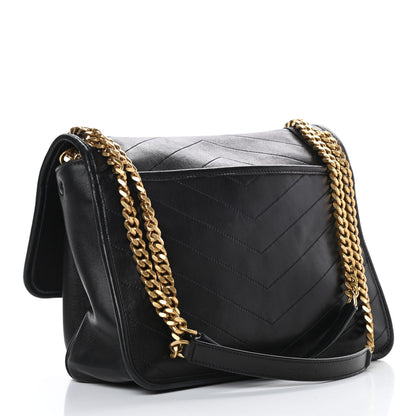 Saint Laurent Lambskin Matelasse Monogram Medium Niki Chain Satchel Black 3 of 15