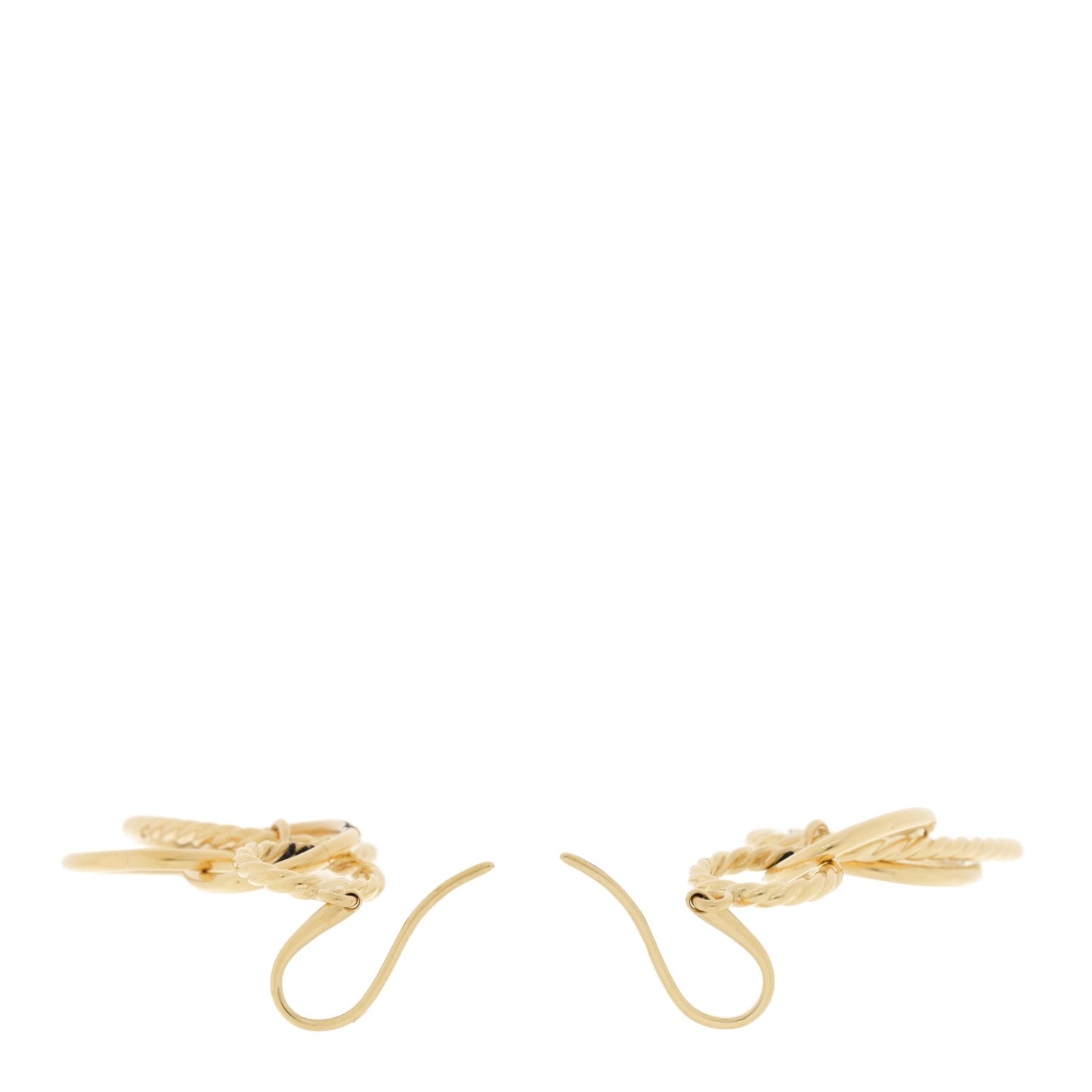 18K Yellow Gold Mobile Oval Drop Earrings