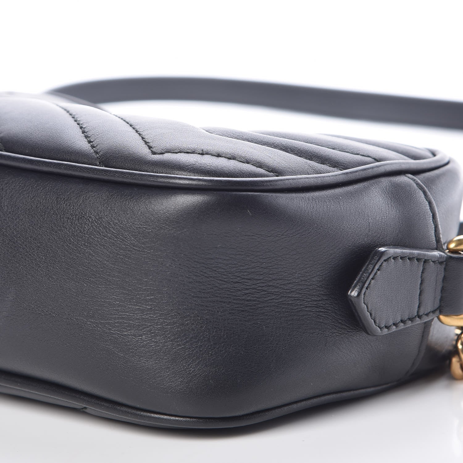 Gucci Calfskin Matelasse Mini GG Marmont Chain Shoulder Bag Black 12 of 12