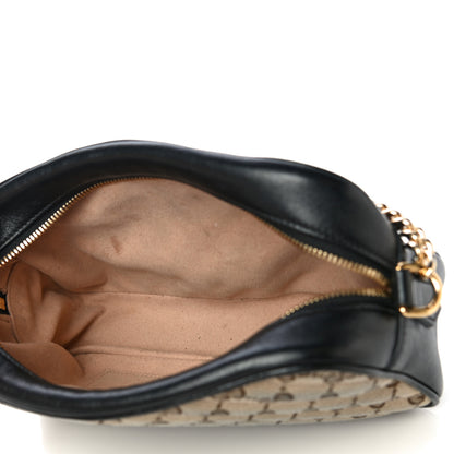 Gucci Monogram Matelasse Diagonal Small GG Marmont Chain Shoulder Bag Beige Black 5 of 15