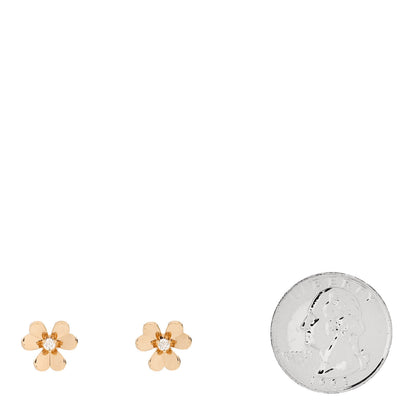 Van Cleef & Arpels 18K Yellow Gold Diamond Mini Frivole Earrings 2 of 4