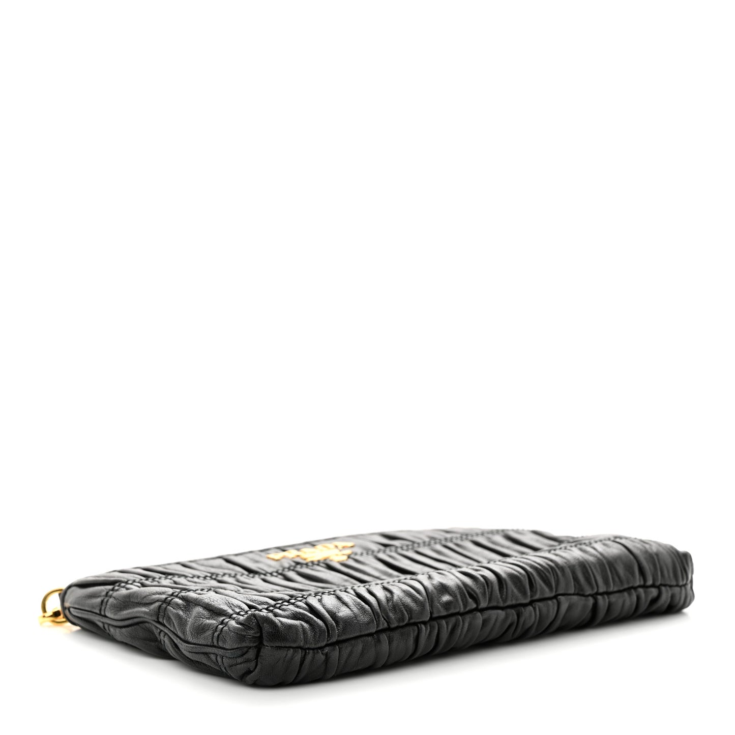 Nappa Gaufre Chain Shoulder Bag Black
